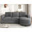84" Upholstered L Shape Sofa With USB Ports-1782697368