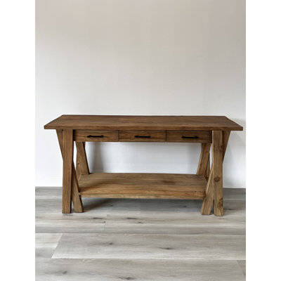 Rustic Recycled Teak Console Table