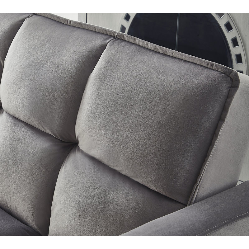 Syliva 80" Square Arm Sleeper Sofa Bed, Gray