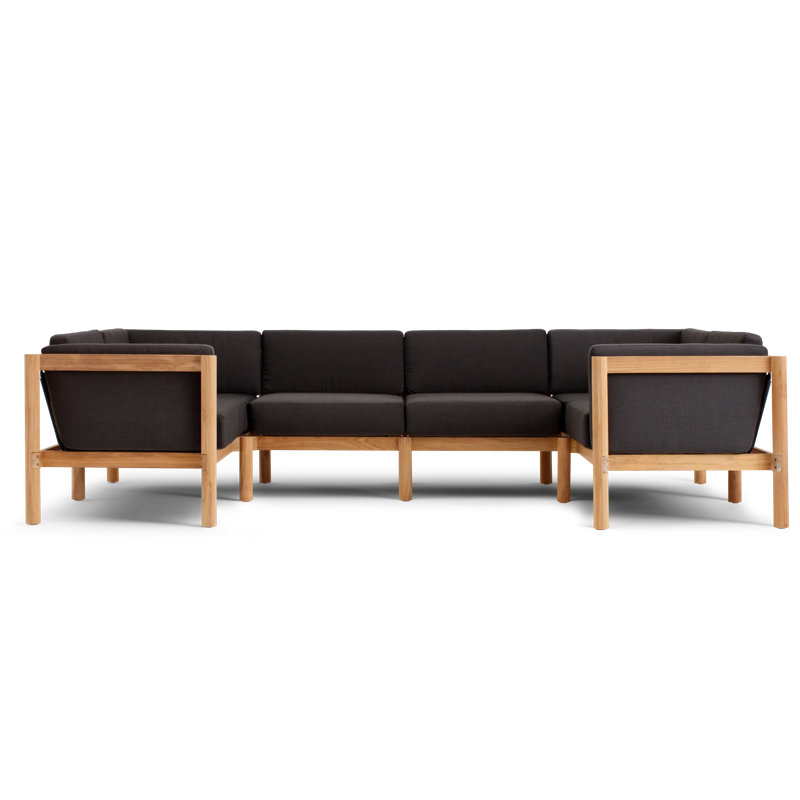 Haven Outdoor 8 - Seat Patio Sectional, Sunbrella Coal