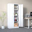 Armoire de rangement en acier 71 po pour outils avec portes et 3 tablettes réglables, armoires de rangement pour garage, classeur verrouillable pour bureau à domicile, salle de classe, garde-manger-923861472
