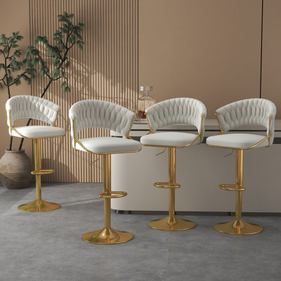 Christal Swivel Upholstered Adjustable Height Counter Stool