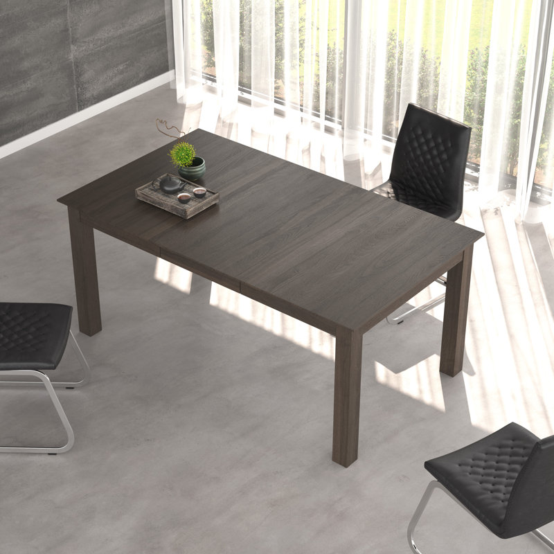 Table de salle à manger extensible en bois de noyer naturel, L 60 po x l 40 po