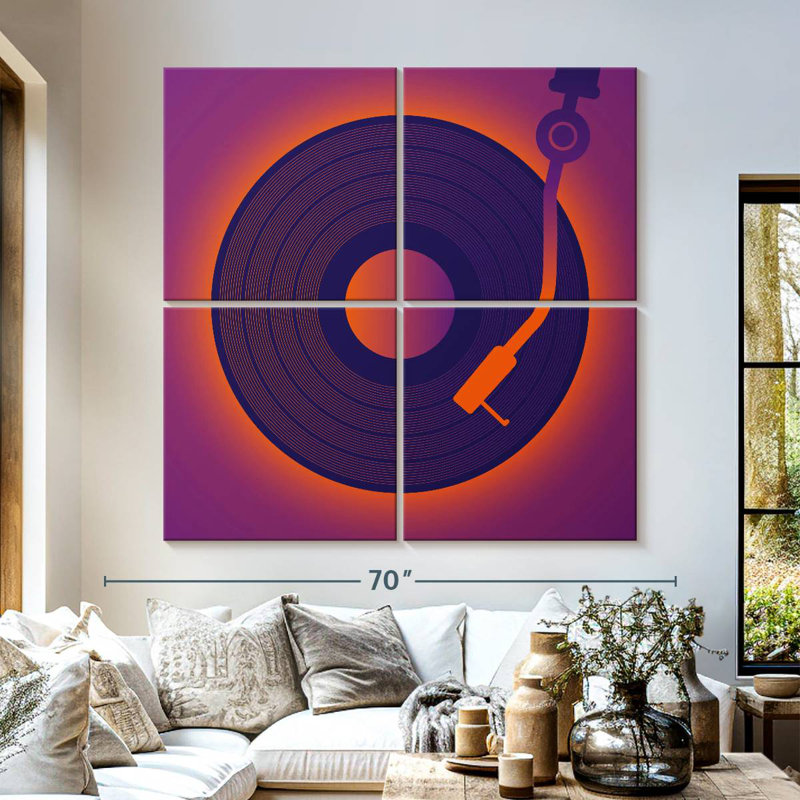 Abarca Glowing Vinyl Record, 57" H x 57" W