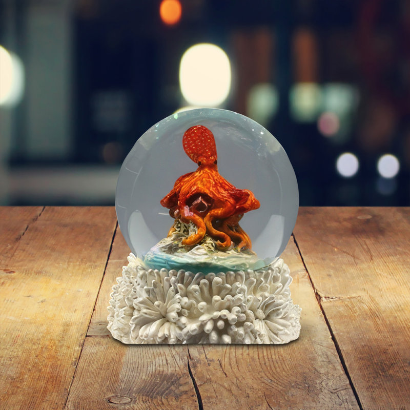 3.25"H Octopus Snow Globe