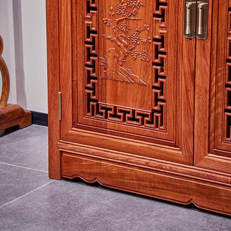 Armoire à chaussures sculptée de style chinois pour le salon