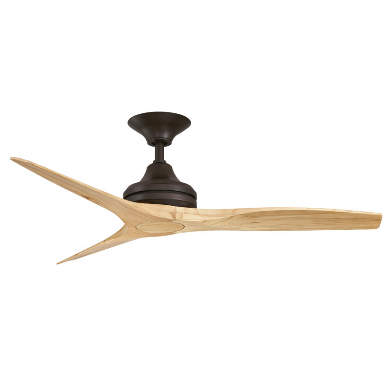 Spitfire 48 inch Indoor/Outdoor Ceiling Fan - Dark Bronze with Natural Blades, Natural, Dark Bronze