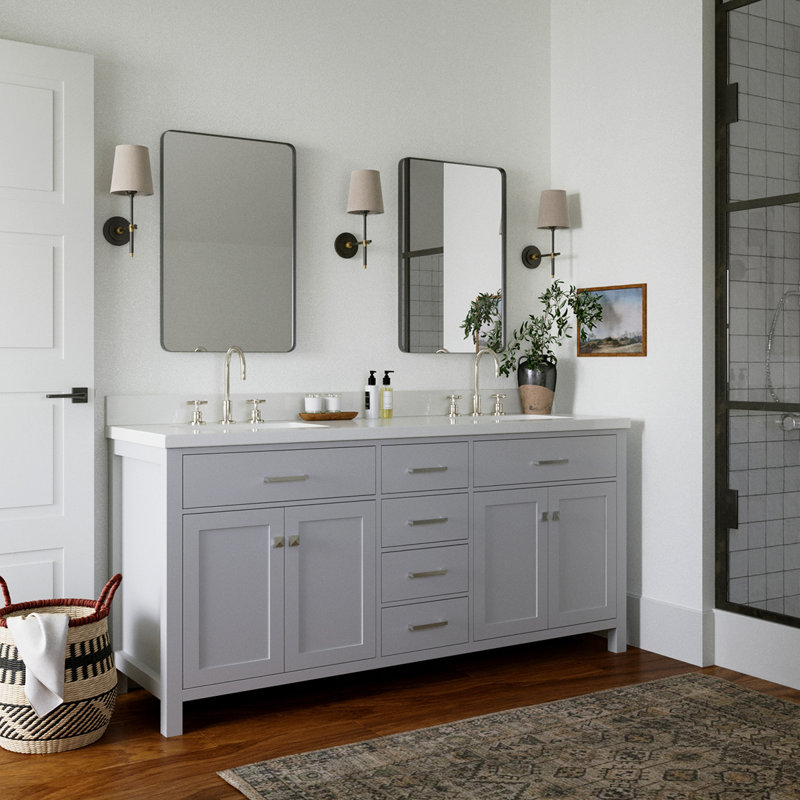 Base de meuble-lavabo double Petrel, Gris