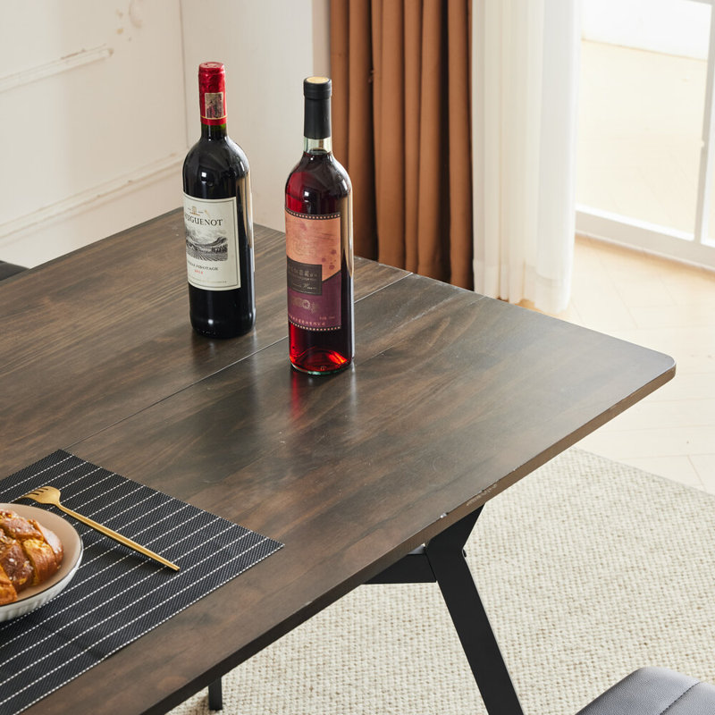 Krithin 47.24 " Rectangular with Stainless Steel Base Dining Table