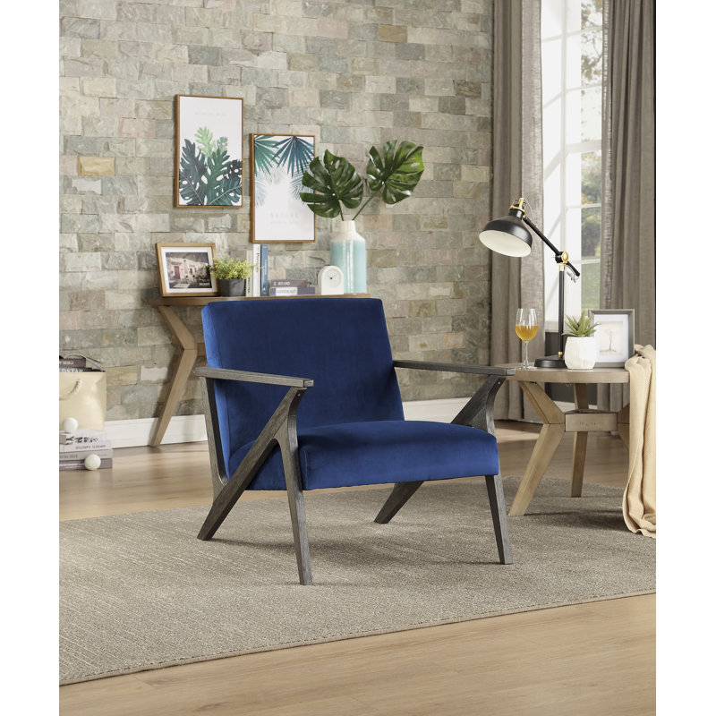 Chaise d'appoint en velours de style rétro 1 pièce