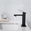Robinet pour salle de bain à poignée simple avec drain escamotable (avec trop-plein), noir mat-127302781