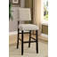 Charme rustique ivoire, tissu semblable au lin, 2 pièces, chaises de bar à hauteur de comptoir, garniture cloutée, noir antique, détails vieillis audacieux-356013894