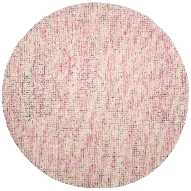 Cervantes Hand Tufted Wool Solid Color Rug, Round 6'
