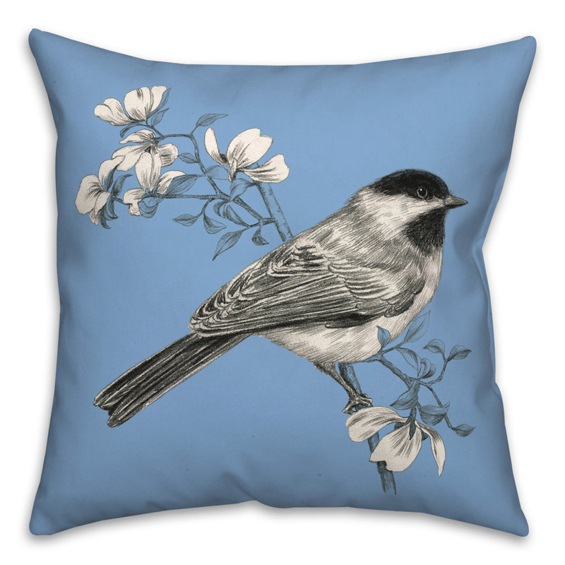 Housse de coussin d'extérieur carré et insert, Bleu