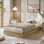 Structure de lit plateforme en bois simple, lattes en bois, silencieuse, aucun sommier requis, assemblage facile