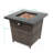 28Inch Square Gas Fire Pit Table With Exterior, Stainless Steel Burner, 2.2Inch Bowl Depth Heating 28Inch, Black Brown, Lid, Propane/ Fueled