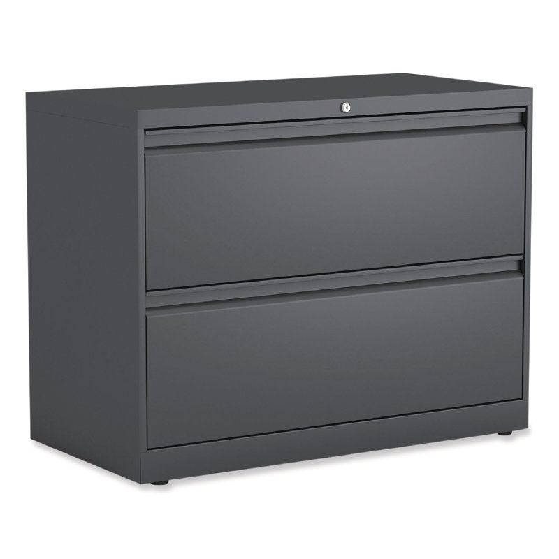 Charcoal Steel 2-Drawer Lockable Lateral File Cabinet