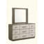 Miroir de style moderne en bois beige et brun