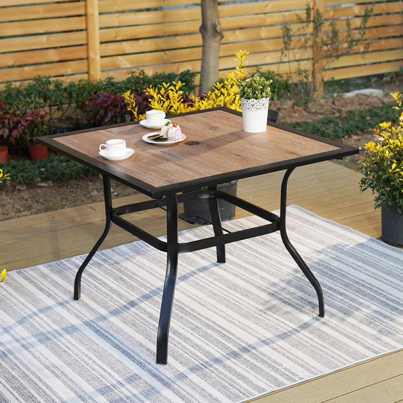 4 - Person Patio Dining Set with, Yes, Black