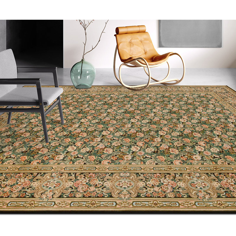 Hand Knotted Wool Area Rug in Black