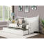 Lit de jour simple de style transitionnel avec moulure, finition blanche, prêt pour les matelas, conception d'affiche avec fleurons, structure en bois massif-124779483