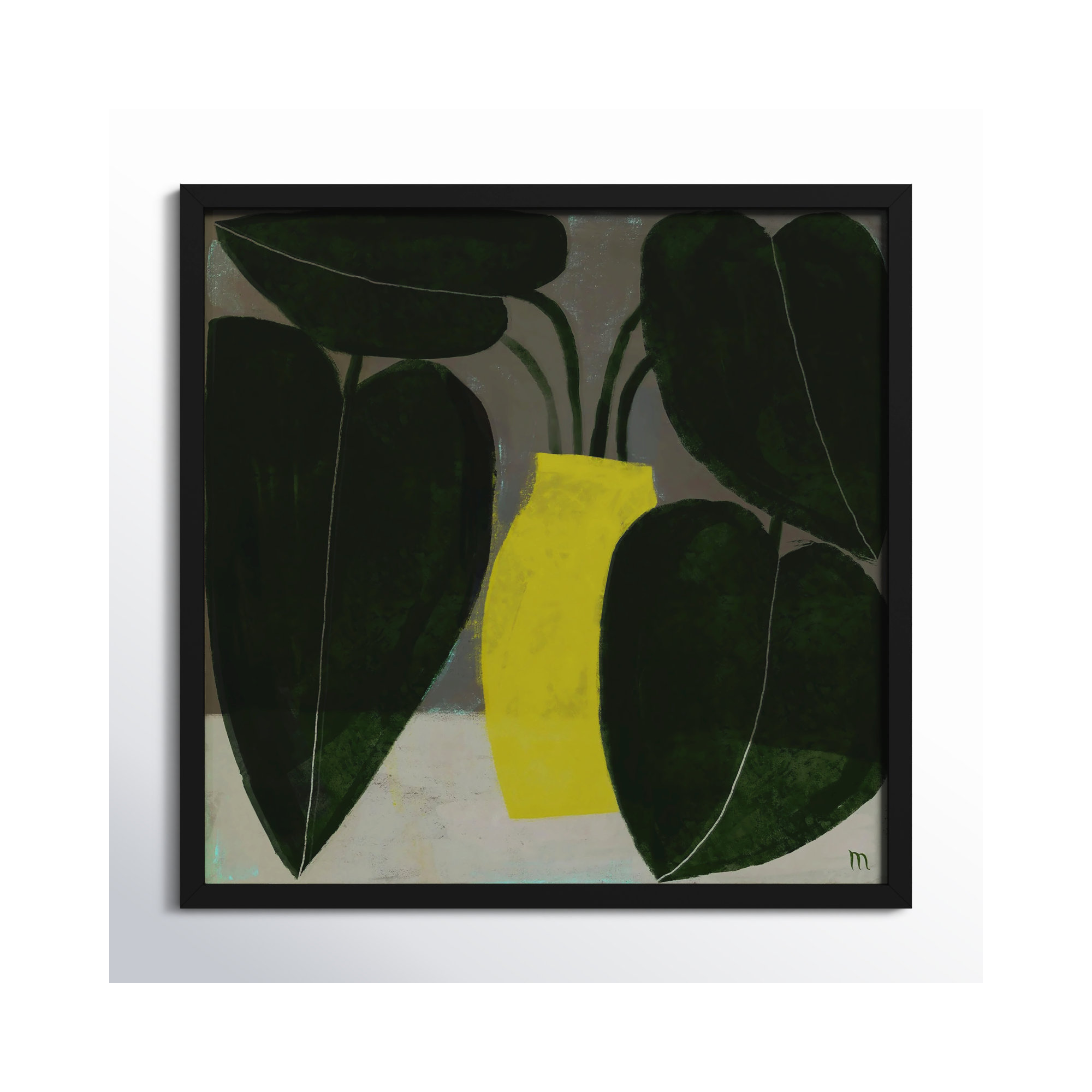 Plant #7 by StudioM, 44" H x 44" W x 1.25" D, Black