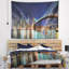 Tapisserie panorama en polyester cityscape photo brooklyn avec accessoires suspendu inclus-28485164