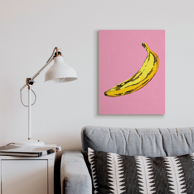 Banane rose pop tropical amusant minime fruit, Toile tendue, H 30 po x l 24 po
