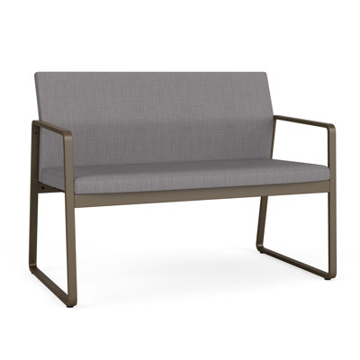 Gansett Waiting Reception Loveseat Metal Frame No Center Arms