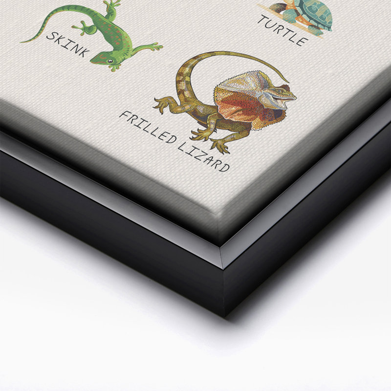 The Reptiles, Black Framed, Canvas, 08"H x 10"W