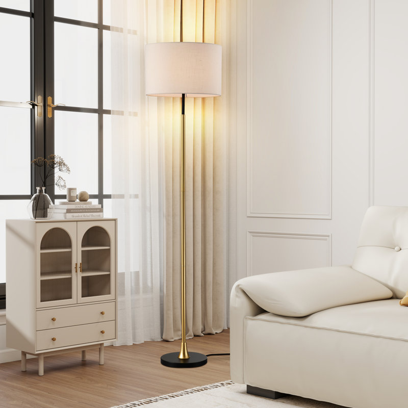 Lampe sur pied dorée traditionnelle