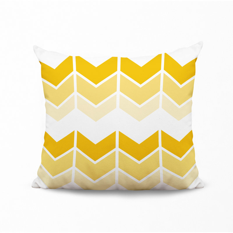 Housse et insert de coussin décoratif carré en polyester Chevy, L 15 po x H 15 po, Jaune