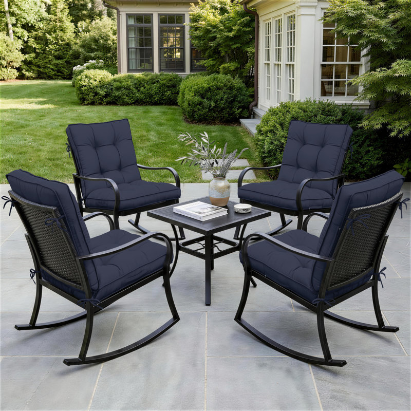 Coussins de chaise d'extérieur et de patio 5 po Wynee, 4, Marine
