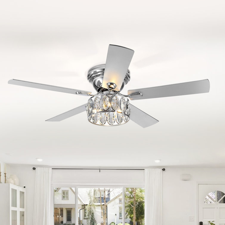 52'' Iris 5 - Blade Standard Ceiling Fan with Remote Control and Light Kit Included