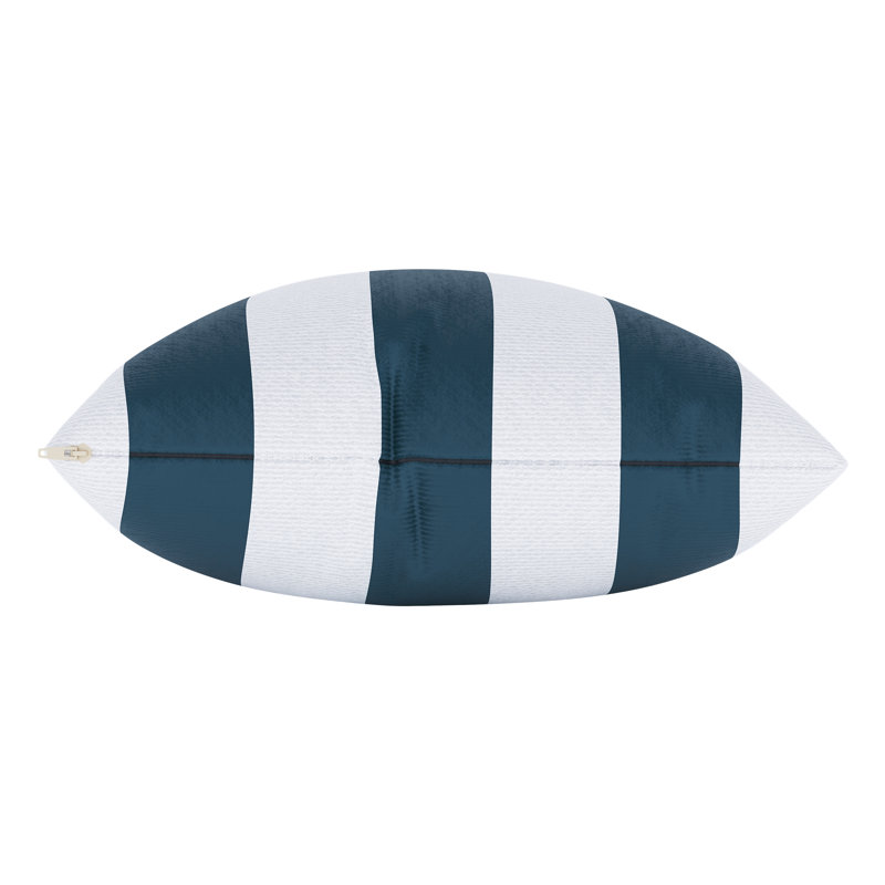 Amala Sunbrella® Indoor/Outdoor Throw Pillow, Refuge Indigo Striped Sunbrella®