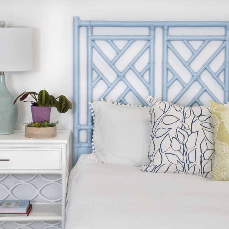 Lit standard Chippendale, Grand, Bleu piscine