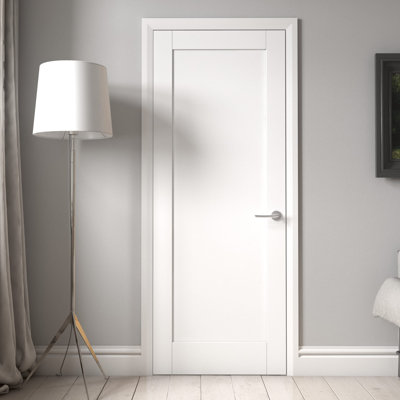 White Primed Shaker 1 Panel Internal Door