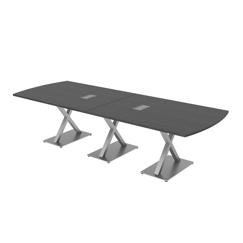 Table de conférence Pavert Arc Unité électrique, Asian Night, Argent, H 30 po x l 120 po x P 48 po