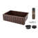 30" Hammered Copper Kitchen Apron Single Basin Sink w/ Barrel Strap Design with Matching Drain and Accessories