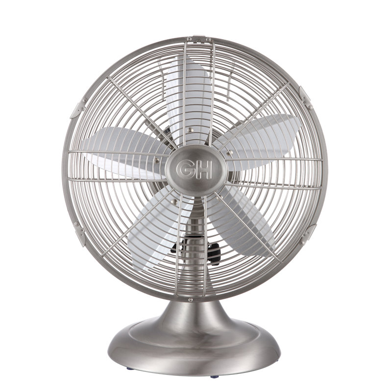 Good Housekeeping's All-Metal Retro 3-Speed 12" Oscillating Office Desk Table Fan (Multiple Finishes Available)
