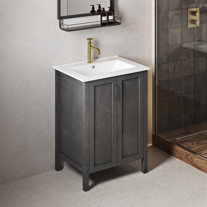 Meuble-lavabo noir mat 24 po Avallon