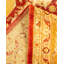 Tapis unique en laine noué à la main 8 pi x 10 pi 9 po nouvel âge Michelina - orange / rouge / beige
