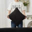 Canapé d'angle incurvé en chenille avec coussins-755833638