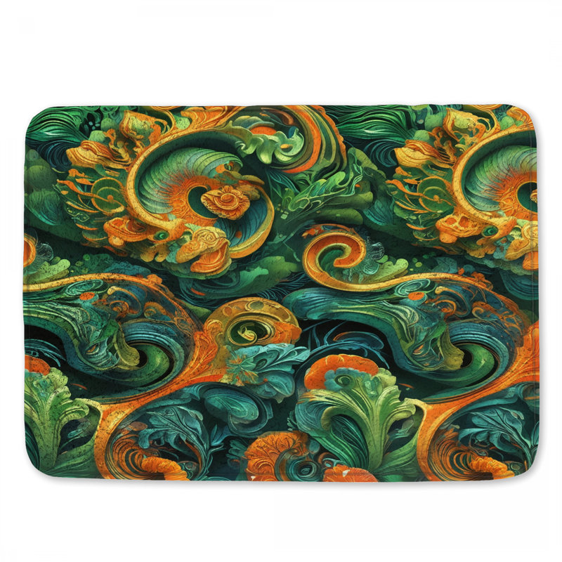 Tapis de bain floral, 34in W x 21in L