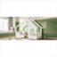 Lit plateforme simple, structure en forme de maison avec fenêtre intégrée et petite tablette, fabrication en bois aggloméré de pin, finition blanche