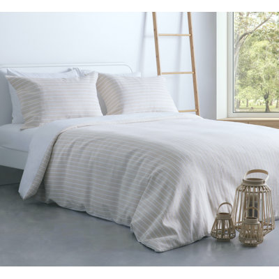 Abbielouise Cotton Striped Duvet Cover Set with Pillowcases