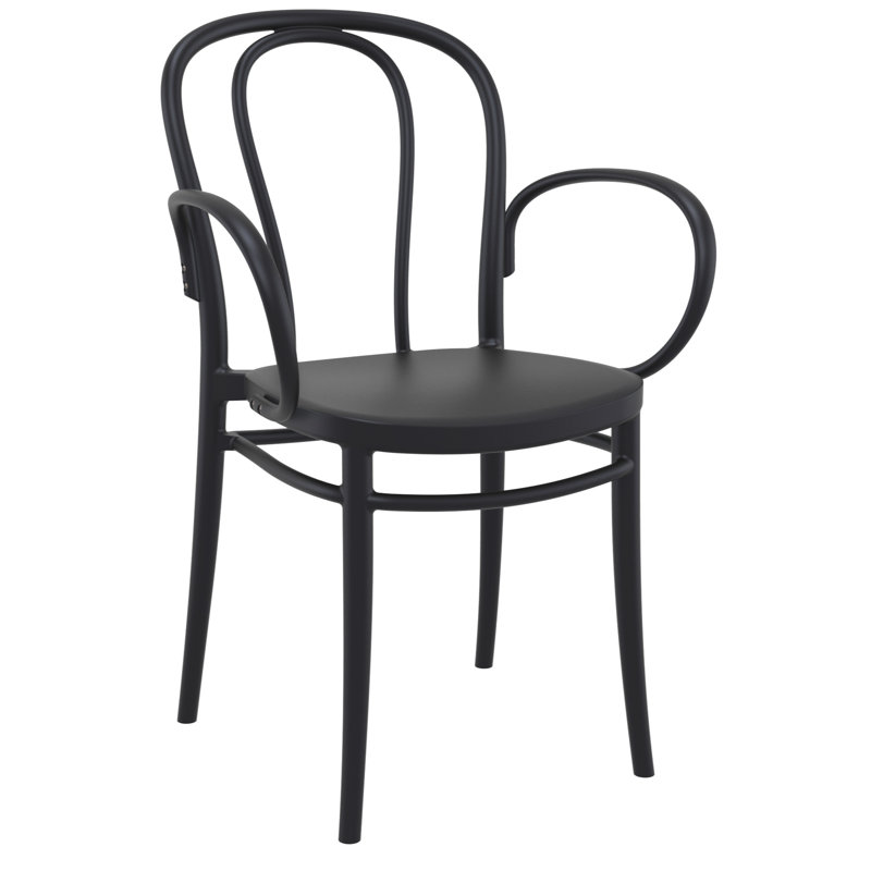 Farrah Square 2 - Person 60" Long Bistro Set, Black