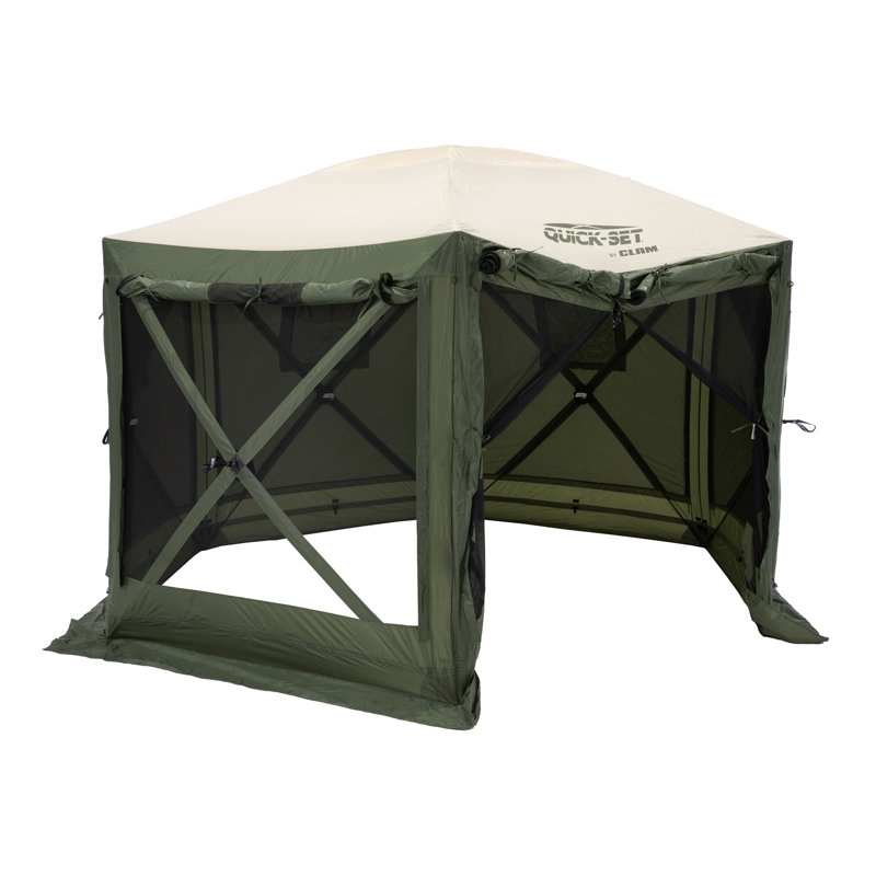 CLAM Quick-Set Pavilion Portable Outdoor Canopy Shelter, Blue, 9' x 9'