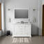 Double blanc 48 po Meuble-lavabo large avec comptoir en marbre, structure de support en bois massif, fermeture silencieuse, compartiments de rangement spacieux et robinet pré-percé