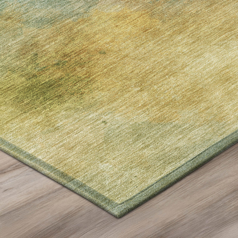 Machine Washable Indoor/Outdoor Chantille ACN2883 Abstract Rug, Aloe, 3' x 5'